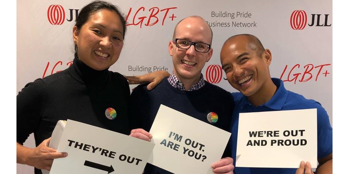 Chicago National Coming Out Day — JLL colleagues and clients attend a viewing of JLL’s 2018 National Coming Out Day Video