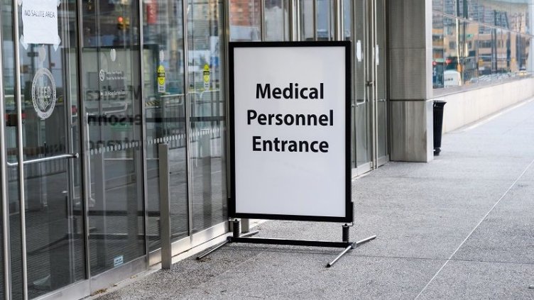Entrance for medical healthcare workers